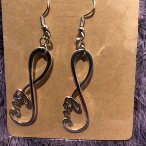 Handmade love/infinity silver-tone earrings